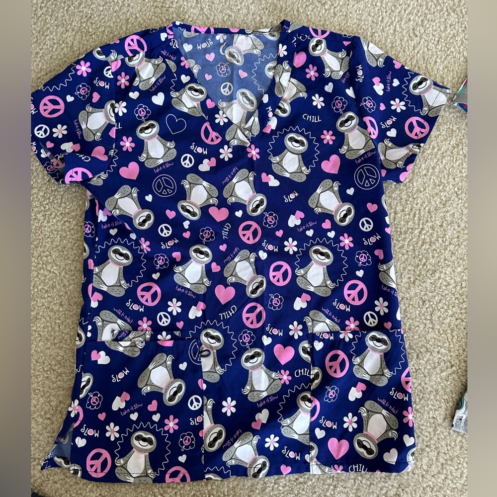 Sloth scrub top